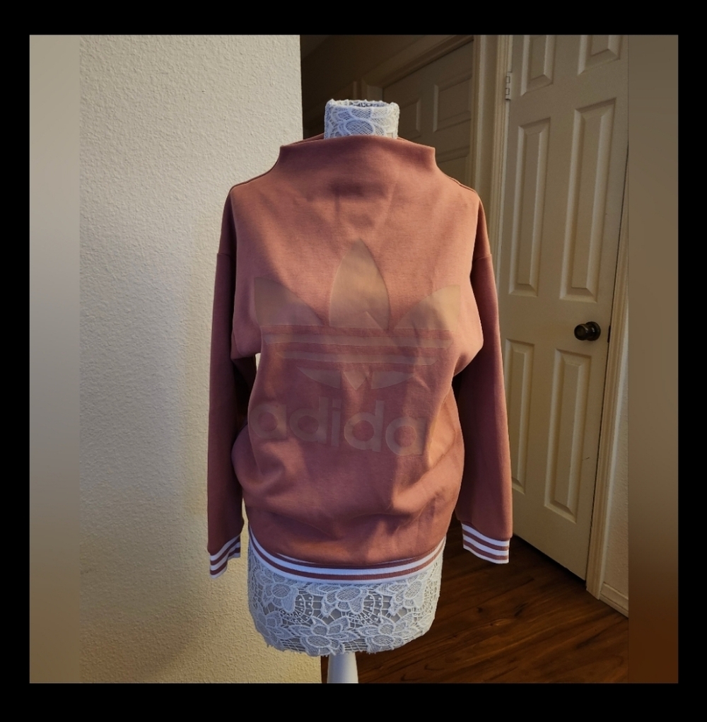 Adidas Trefoil 3 Stripes Perkins Collar Oversized Gorpcore Sweatshirt Size Small